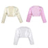 White Long Sleeves Bolero Jacket - Priority Shipping Jackets & Coats Little Palace Store